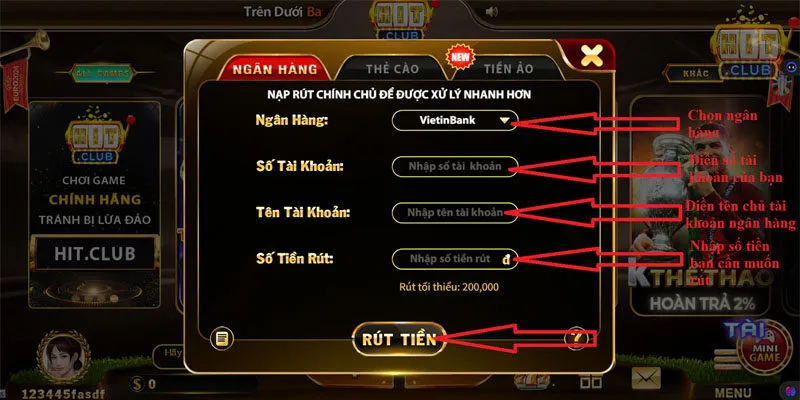 Một số lưu ý bạn cần quan tâm khi rút tiền tại Hitclub